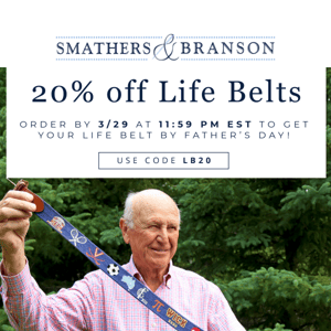 20% Off Life Belts!