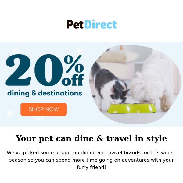 Spoil Your Pet With 20% Off Dining & Destinations