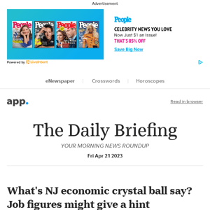 Daily Briefing: What's NJ economic crystal ball say? Job figures might give a hint