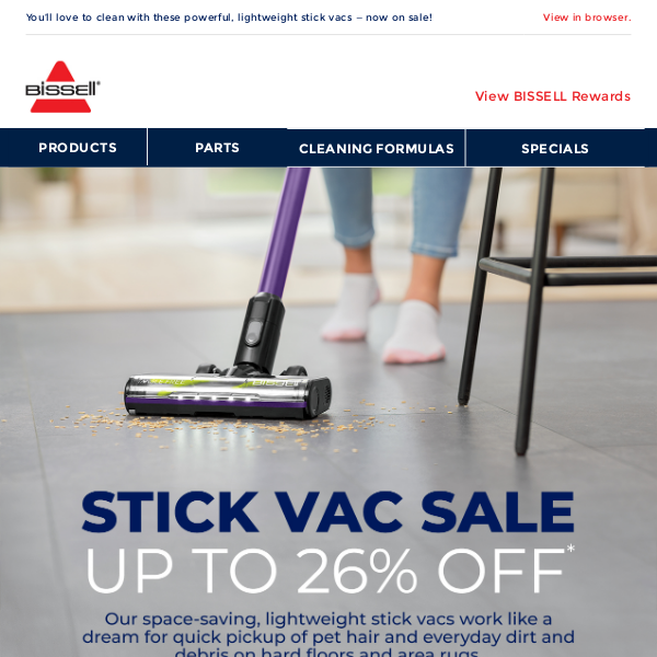 Up to 26% Off select stick vacuums ❤