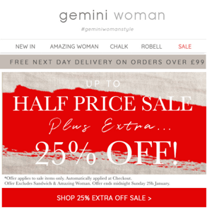 Extra 25% Off Sale! | Time to Grab a Bargain