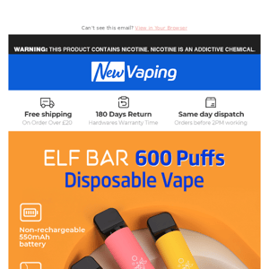 Restock! £3.99 Elf bar, £4.59 Geek Bar, 10 x Elf Bars only £35.99! £5.99 100ml Soda ELIQUIDS! £3.99 SMOK VVOW BAR