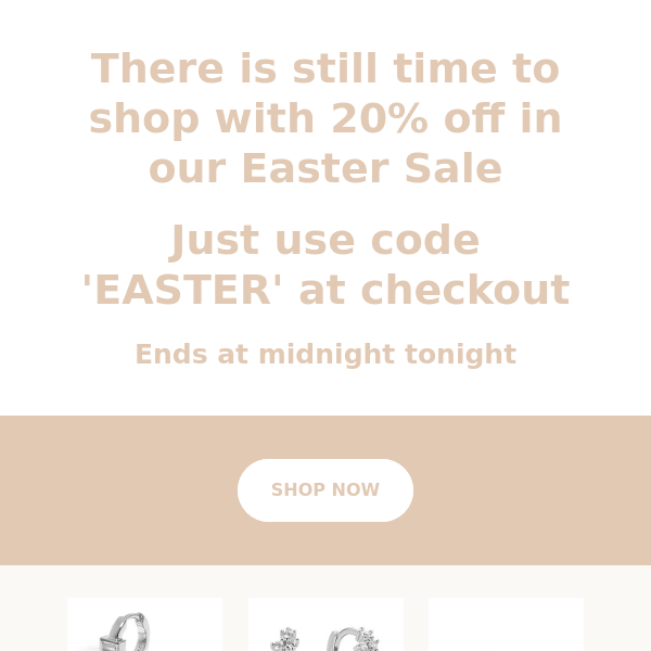 20% off ends at midnight