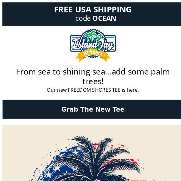 🦅 New American Flag & Palm Tree Tee