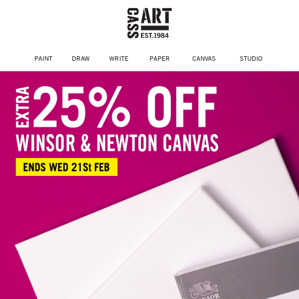 Extra 25% off ! Winsor & Newton Canvas.