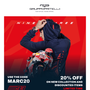 💥 LIMITED TIME! -20% off the new and discounted collection of rider Marc Marquez!