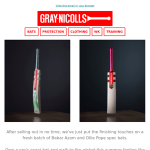 🏏 Babar & Pope Spec Bats are back!