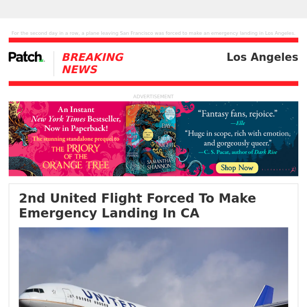 ALERT: 2nd United Flight Forced To Make Emergency Landing At LAX – Fri 06:25:38PM