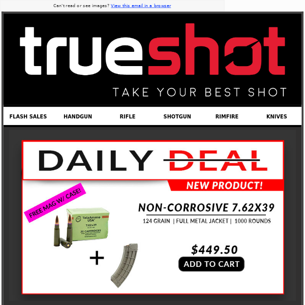 DAILY DEAL! | 7.62X39 Deal | Free Shipping! |  Free Hollow Point's