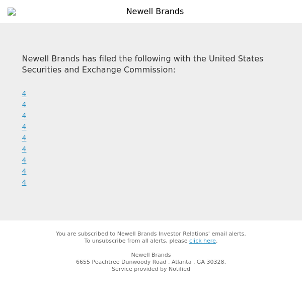 New SEC Document(s) for Newell Brands