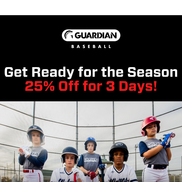 Don't Miss Out: 25% Off ALREADY REDUCED Baseball Gear for 3 Days Only! ⚾💰