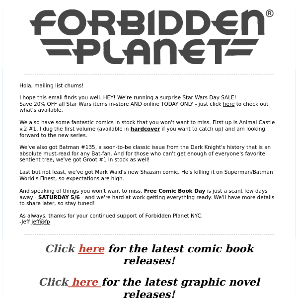 Forbidden Planet NYC: The New York Comic-Con Massacre 