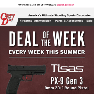 The Weekly Deal Is Here - 9mm Pistol Only $269