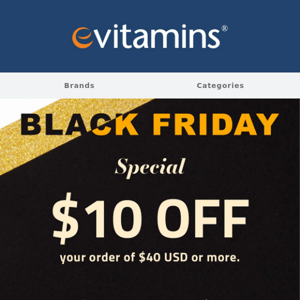 $10 OFF Black Friday Coupon