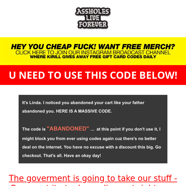 U Didn't Checkout... Here's a HUGE peasant friendly code to complete checkout