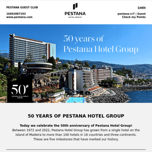 Pestana Hotel Group celebrates its 50th anniversary today!  🥂