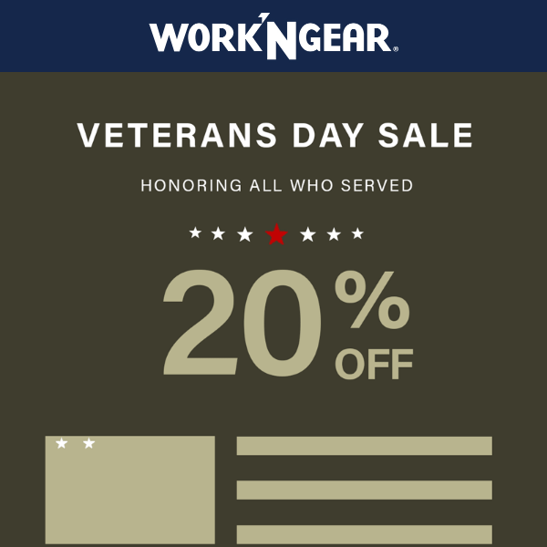 Thank Your For Your Service, Enjoy 20% Off