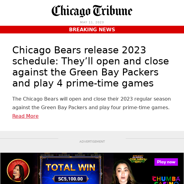 2023 Chicago Bears Schedule Release