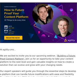 Invitation to "Building a Future-Proof Content Platform" Webinar