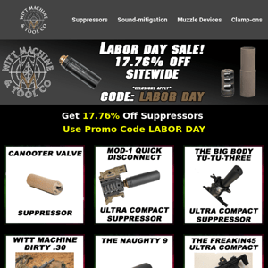 Labor Day Sale Rages On! 17.76% Off Sitewide
