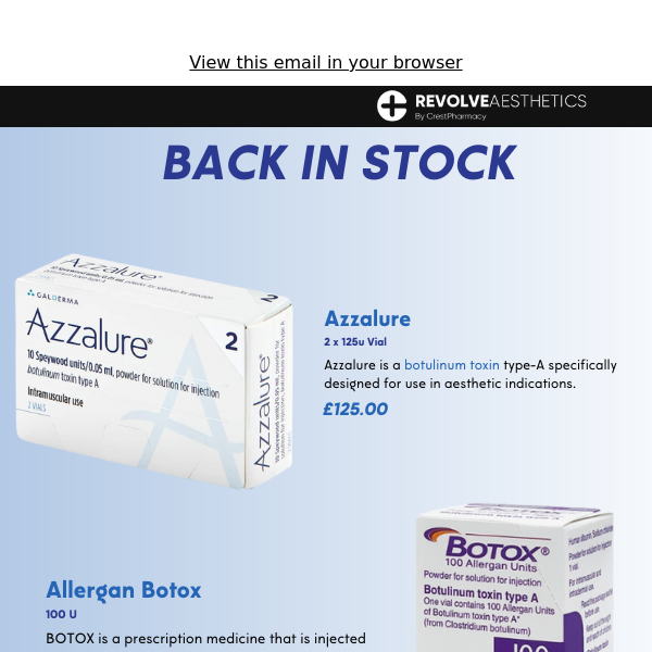 Azzalure & Botox Are BACK IN STOCK! 🔥