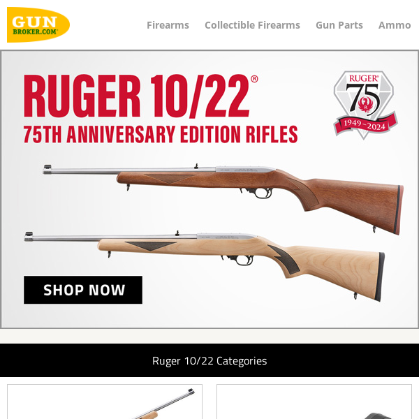 Shop the Ruger 10/22 75th Anniversary Edition Rifle