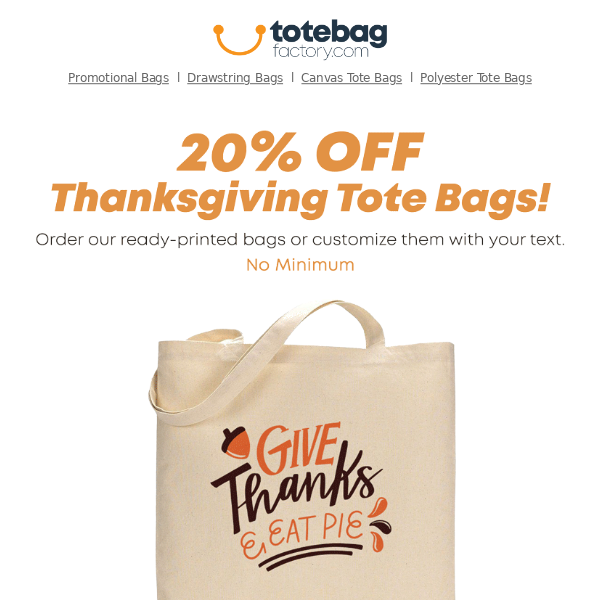 Get Ready for Thanksgiving with ToteBagFactory's Special Bags 🦃