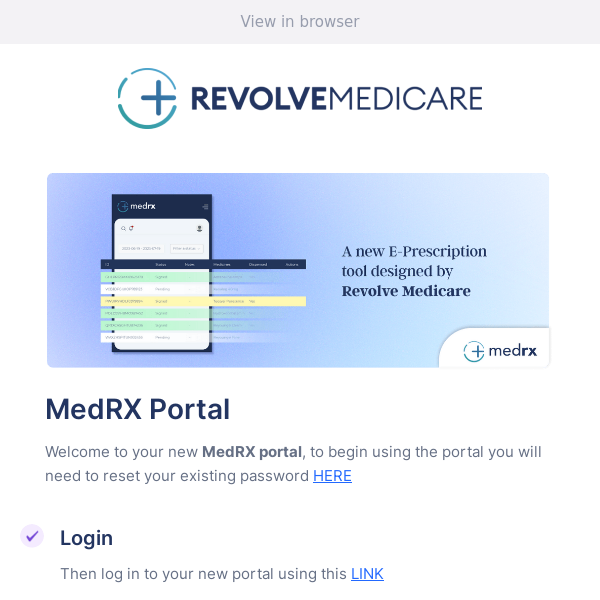Sign up to your new Revolve Medicare Portal