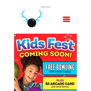 REMINDER: Join Us for Kids Fest 🎳 Kids Bowl FREE!
