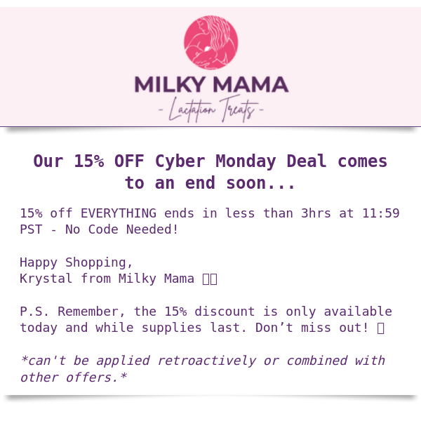 15% Off Ends 3hrs