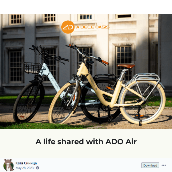 User's enjoyable experience with Ado Air bike.
