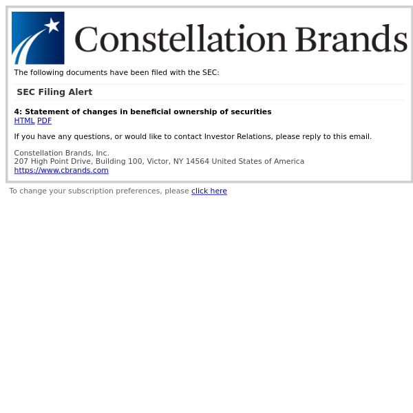 SEC Filing Alert for Constellation Brands, Inc.