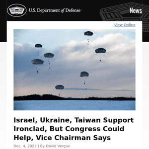 Israel, Ukraine, Taiwan Support Ironclad, But Congress Could Help, Vice Chairman Says
