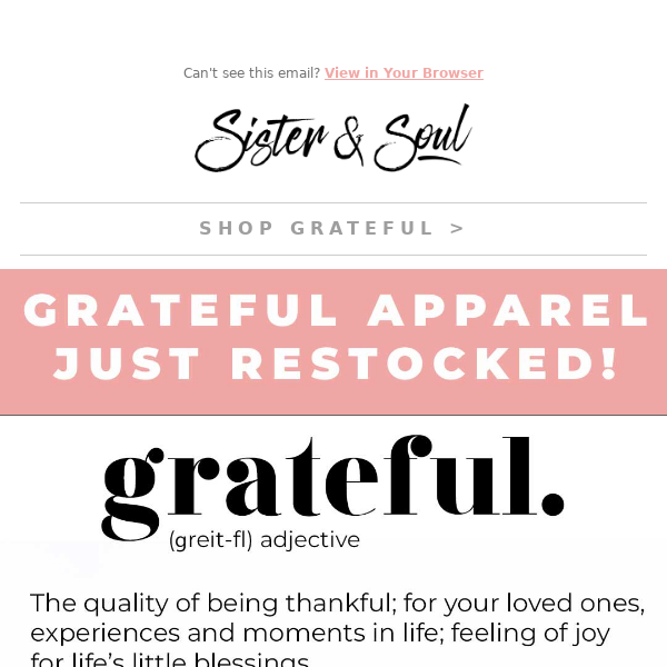 GRATEFUL Apparel Restock! 💗