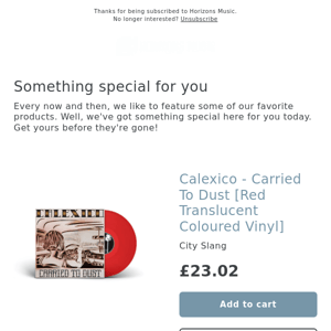LIMITED! Calexico coloured vinyl [Limited To 1200 Units Worldwide]