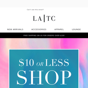 Don't forget our $10 or less SHOP!