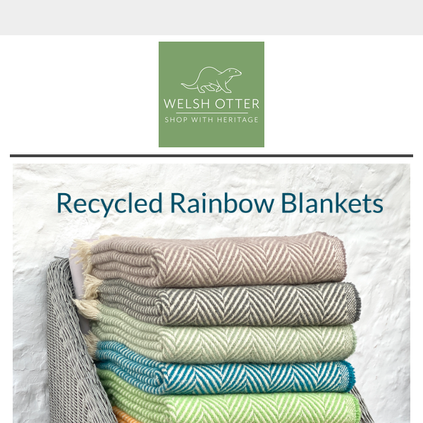 Recycled Porthmadog Blankets - New Limited Edition Rainbow Colours!