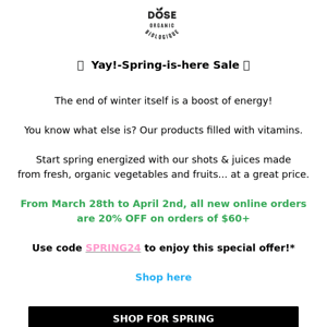 Spring surprise: 20% OFF 🌷