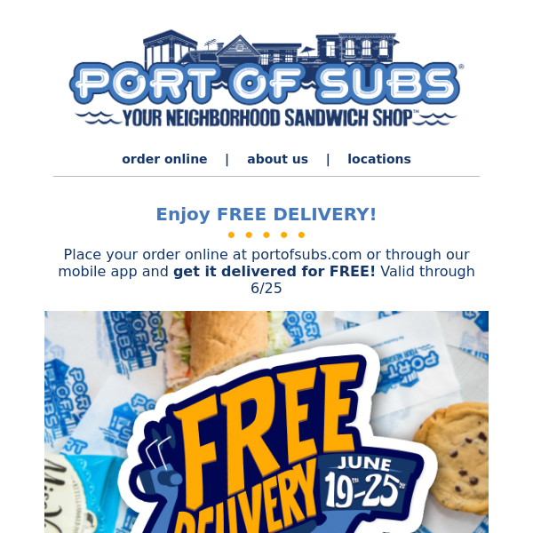 Dinner plans? How about FREE DELIVERY!