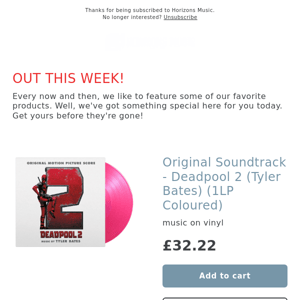 LIMITED NUMBERED & FRIDGE MAGNET! Original Soundtrack - Deadpool 2 (Tyler Bates) (1LP Coloured)