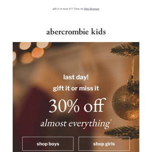 last day (!) 30% OFF almost everything