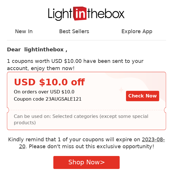 50% Off LightInTheBox COUPON CODE: (17 ACTIVE) August 2023