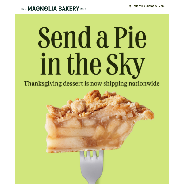 Show your thanks. Send pie this Thanksgiving 🥧