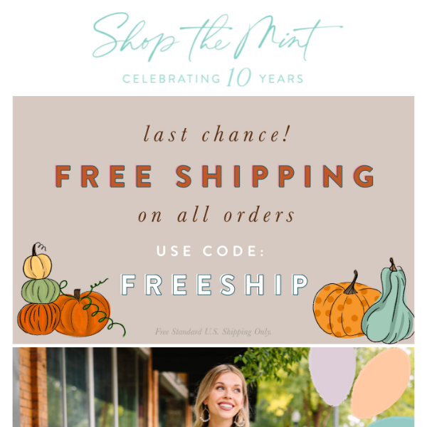 Last Chance For Free Shipping! 😍