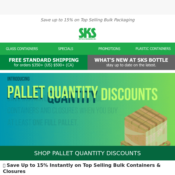 📦 💲 Unlock Bulk Savings Today! Introducing Pallet Quantity Price Breaks on Top Selling Packaging!