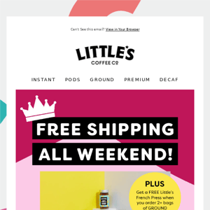 FREE SHIPPING ON ALL ORDERS THIS WEEKEND 📢