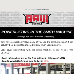 Elevate Your Powerlifting with the Smith Machine