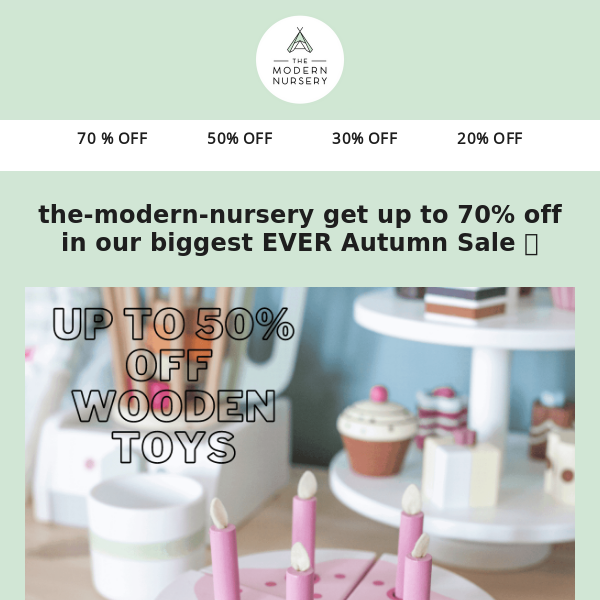 The Modern Nursery get up to 70% off in our biggest EVER Autumn Sale! 🍁