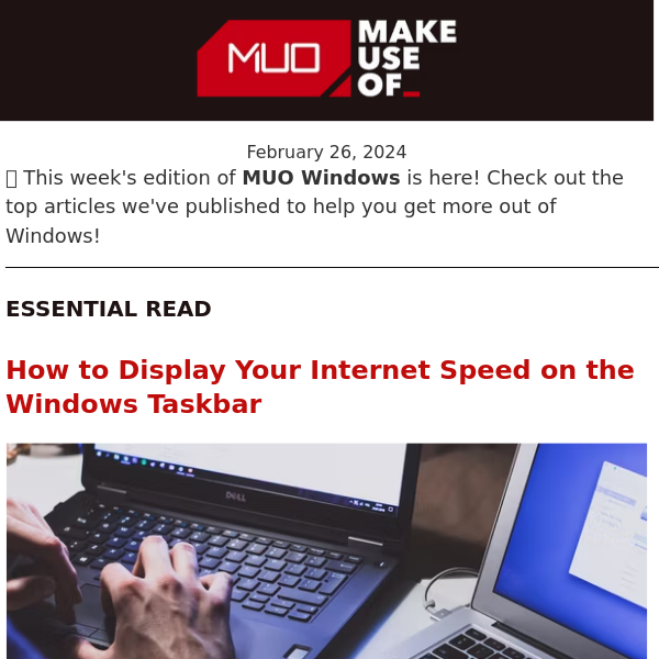 MUO Windows 👉 You Can Display Your Internet Speed on the Windows Taskbar, Discover How