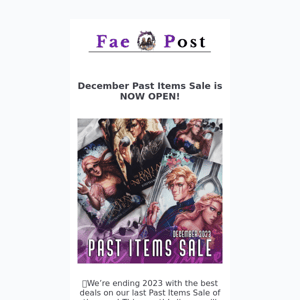 December Past Items Sale is Now Open!
